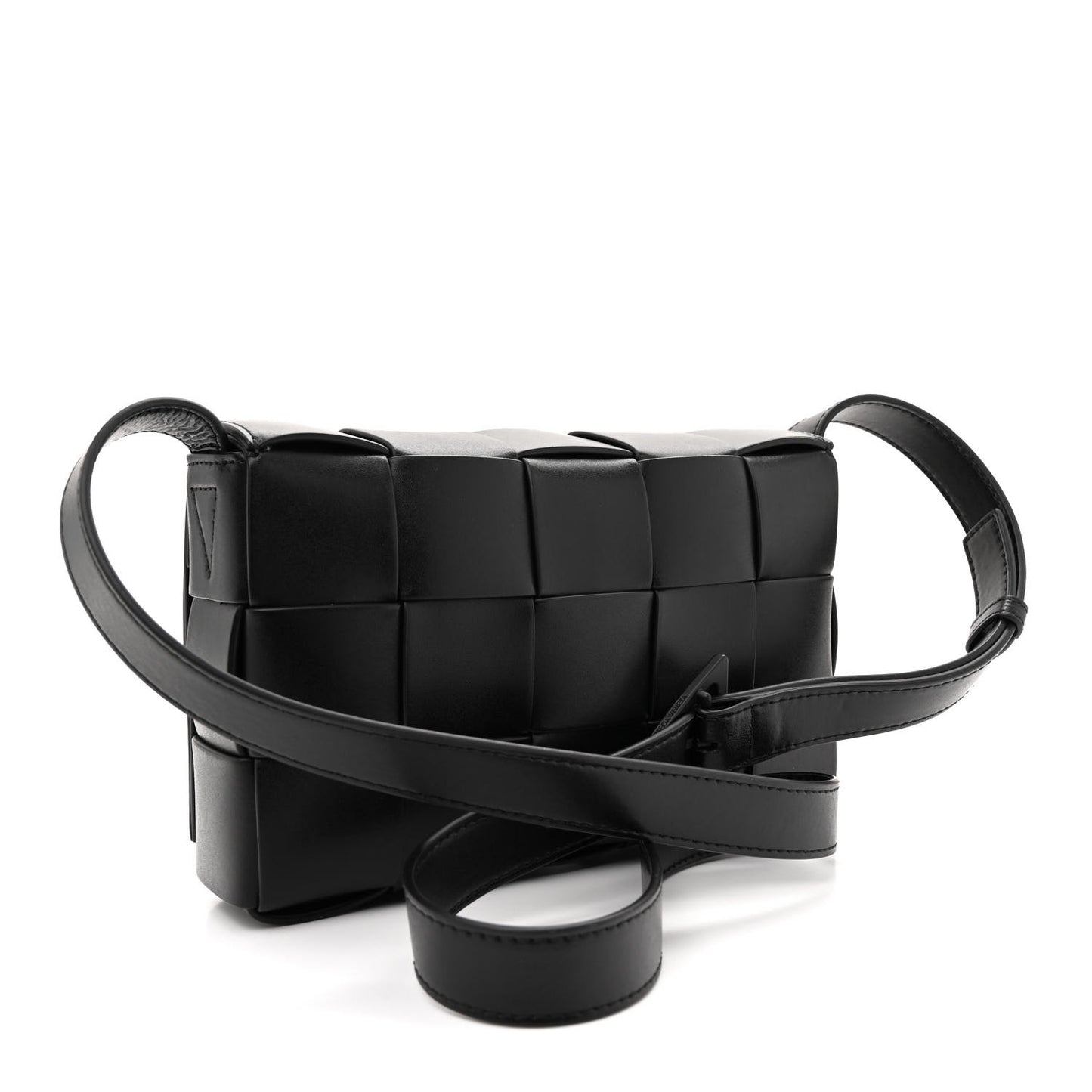 Lambskin Maxi Intrecciato Cassette Crossbody Bag Black