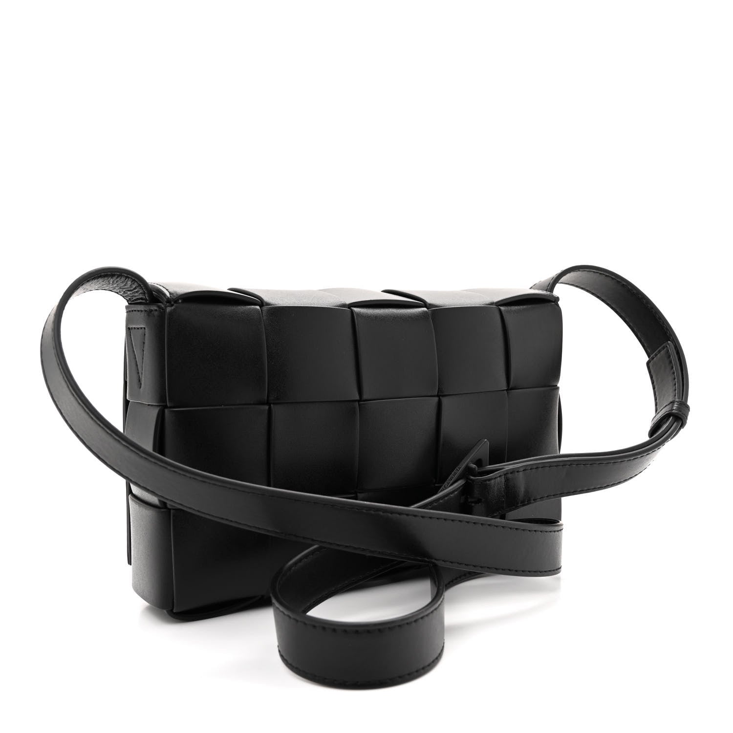 Bottega Veneta Lambskin Maxi Intrecciato Cassette Crossbody Bag Black 3 of 10