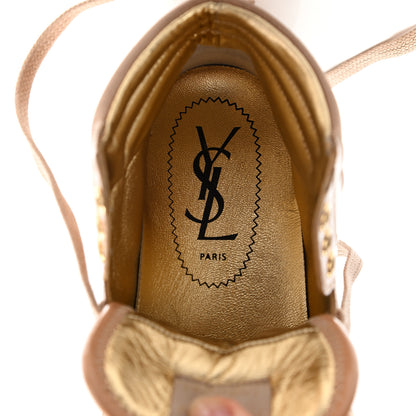 Saint Laurent Patent Calfskin Womens Malibu High Top Sneakers 35 Carne 8 of 10
