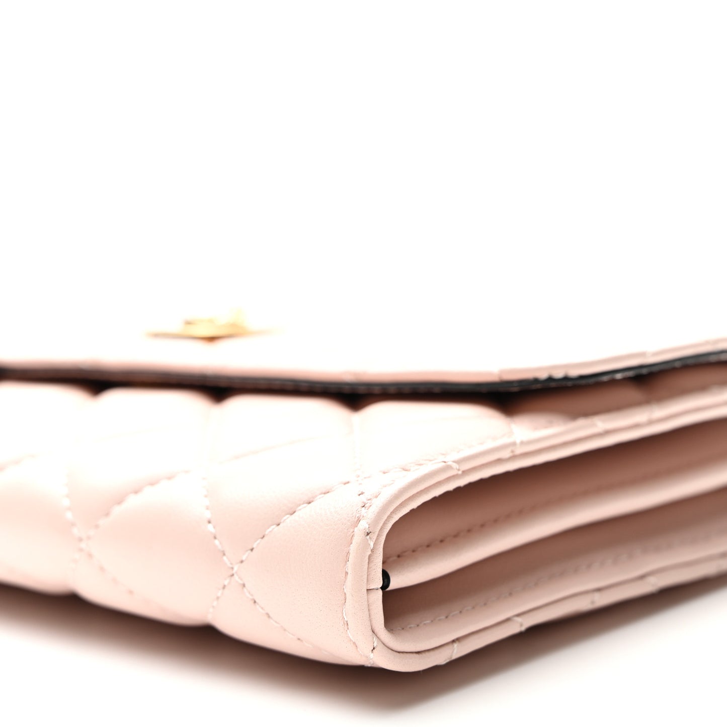 Lambskin Quilted Medusa Wallet on Chain Crossbody Light Pink