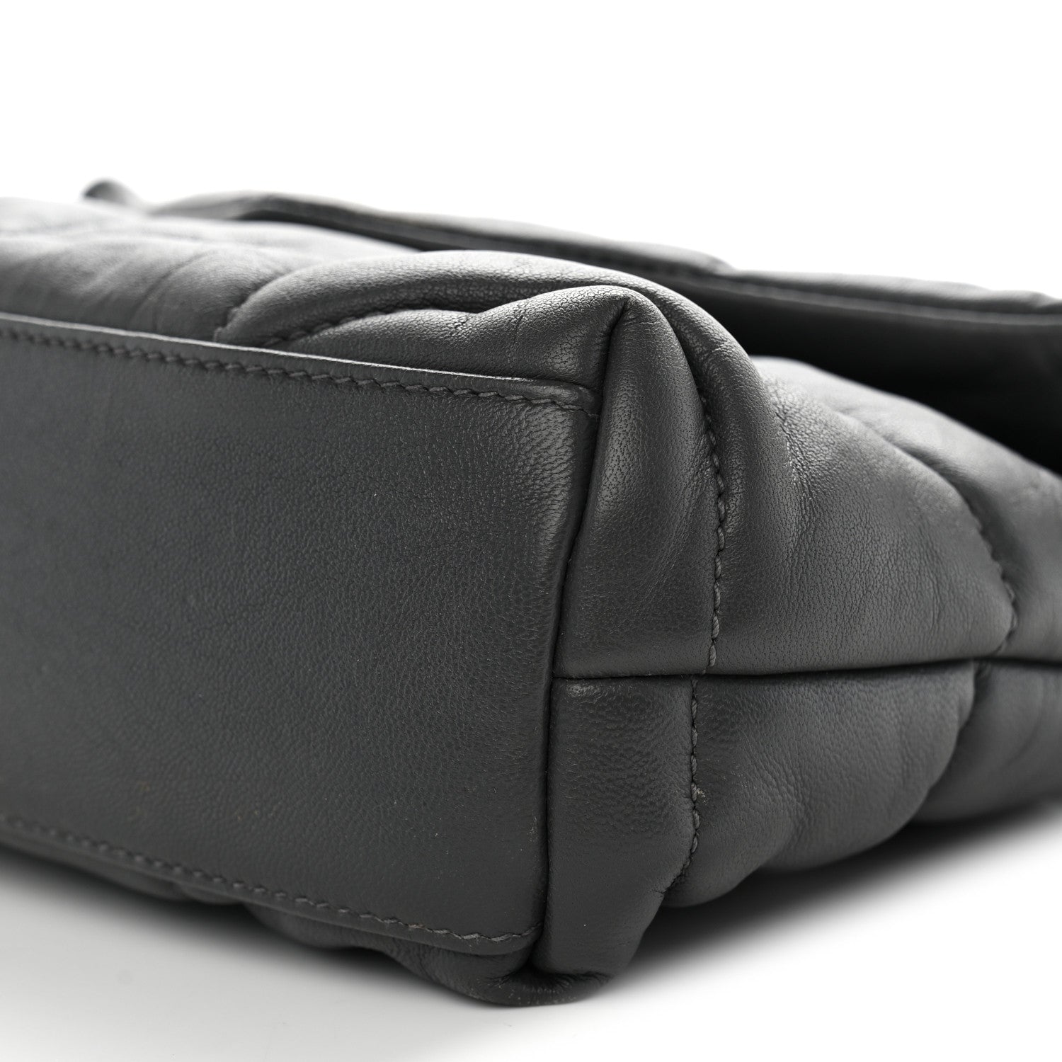 Saint Laurent Lambskin Quilted Toy Loulou Puffer Monogram Chain Satchel Storm 10 of 10