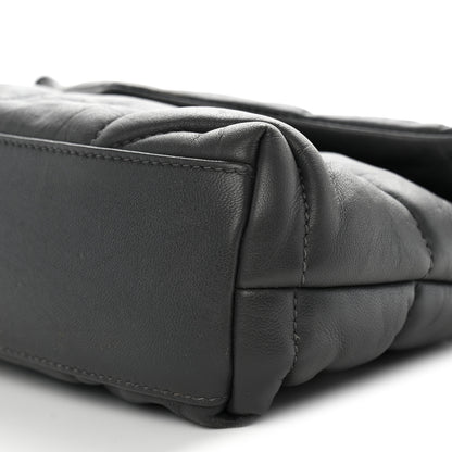 Saint Laurent Lambskin Quilted Toy Loulou Puffer Monogram Chain Satchel Storm 10 of 10
