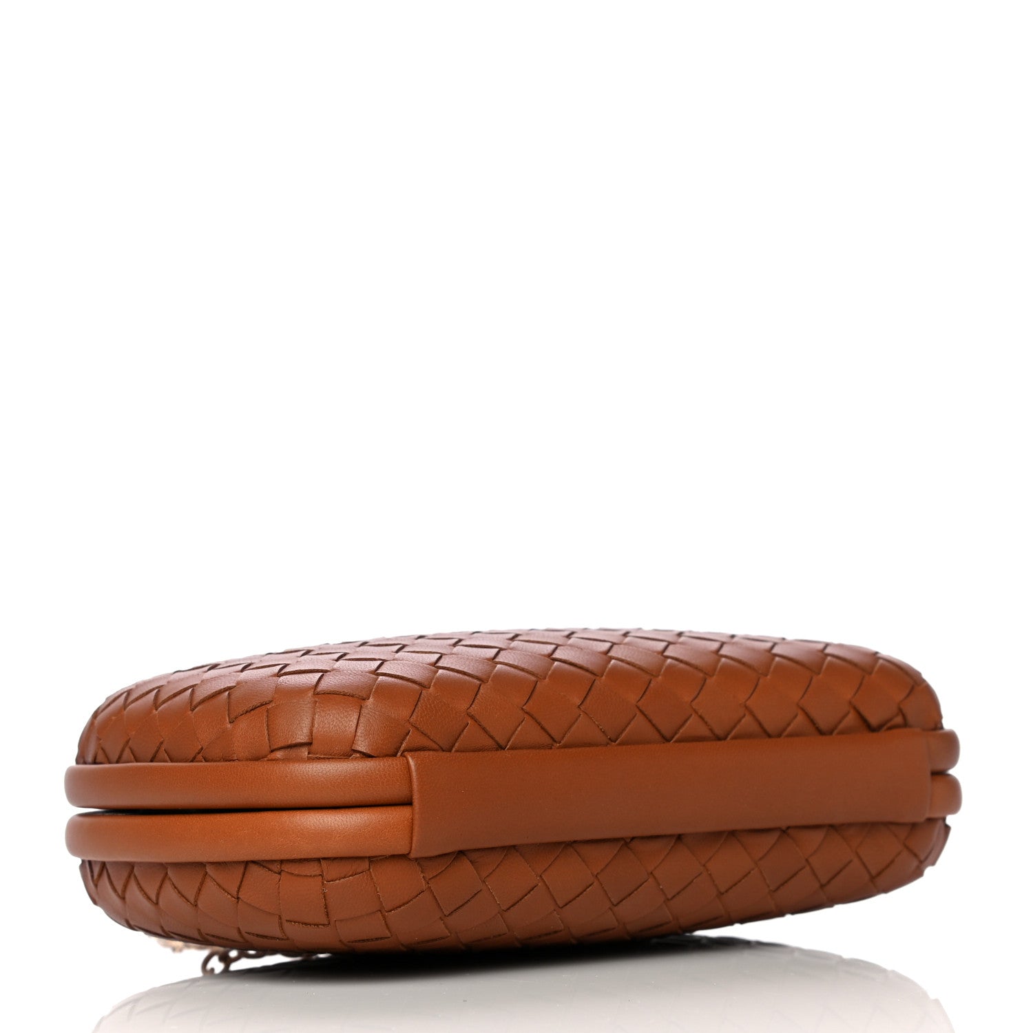 Bottega Veneta Nappa Intrecciato Chain Knot Clutch Caramel 4 of 9