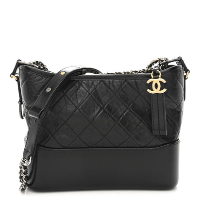 Chanel Aged Calfskin Quilted New Medium Gabrielle Hobo Black 1 of 11