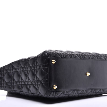 Christian Dior Lambskin Cannage Large Lady Dior Black 9 of 11