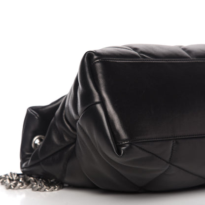 Saint Laurent Lambskin Quilted Medium Loulou Puffer Monogram Chain Satchel Black 6 of 10