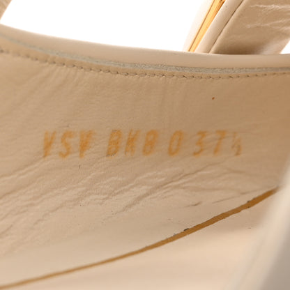 Valentino Garavani Calfskin Roman Stud Flat Mules 37.5 Light Ivory 8 of 15