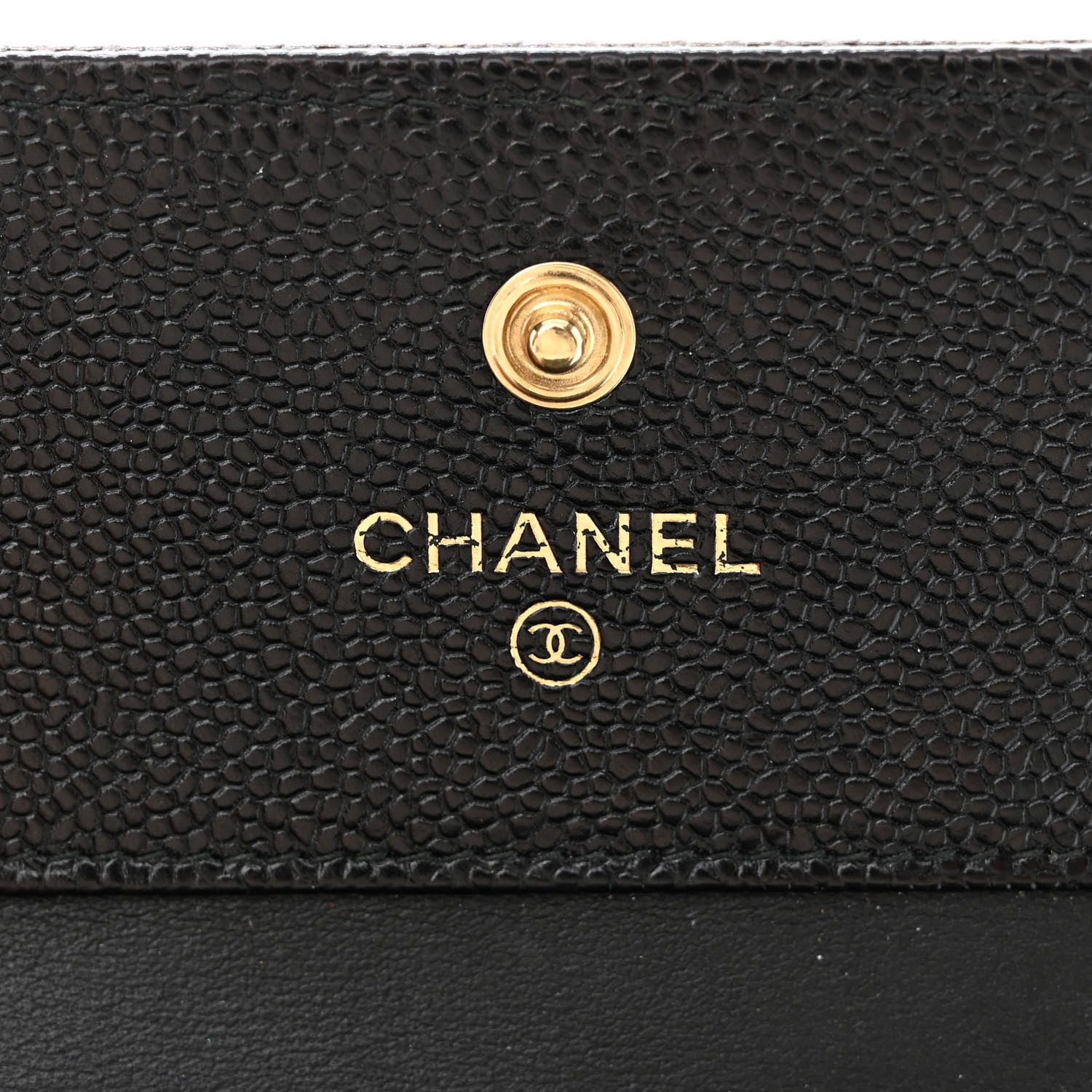 Chanel Caviar Chevron Quilted Boy Compact Wallet Black 6 of 11