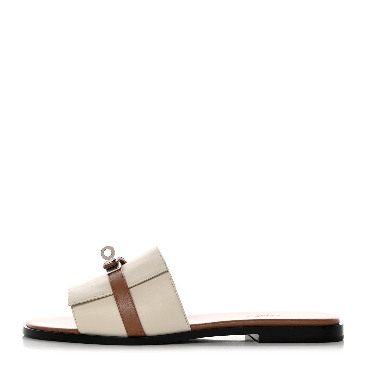 Hermes Calfskin Giulia Sandals 40 Beige Glaise Rose Perle 1 of 9