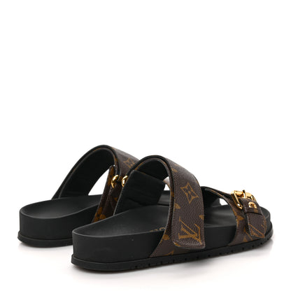 Louis Vuitton Monogram Bom Dia Mule Sandals 35 Black 4 of 7