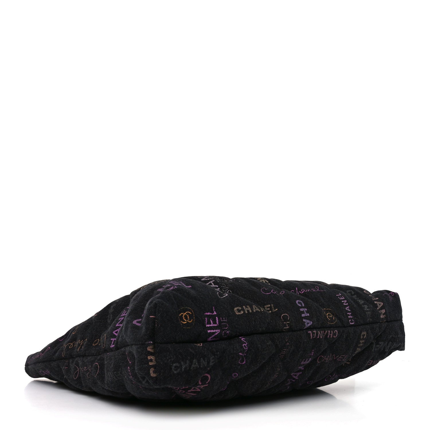 Chanel Denim Quilted Denim Mood Maxi Shopping Bag Black Multicolor 7 of 19