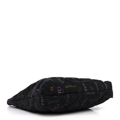 Chanel Denim Quilted Denim Mood Maxi Shopping Bag Black Multicolor 7 of 19