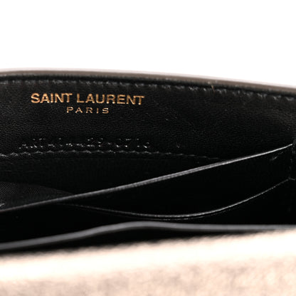 Saint Laurent Grained Metallic Calfskin Small Monogram Envelope Wallet Bronze 7 of 7