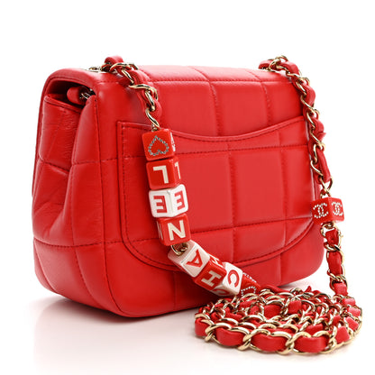 Chanel Lambskin Resin Crystal Square Quilted Monacoco Mini Flap Red 2 of 9