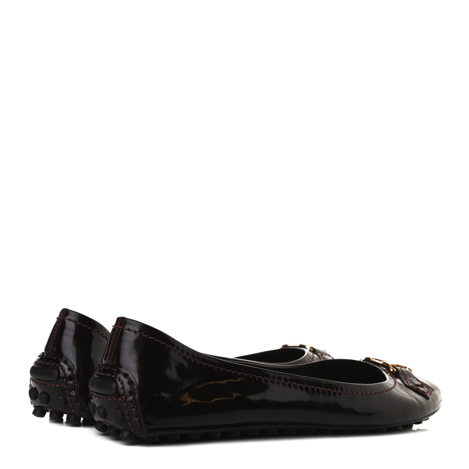 Louis Vuitton Patent Calfskin Oxford Ballerina Flats 40 Amarante 4 of 10