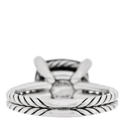 David Yurman Sterling Silver Diamond Onyx 11mm Chatelaine Ring 53 6.5 3 of 4
