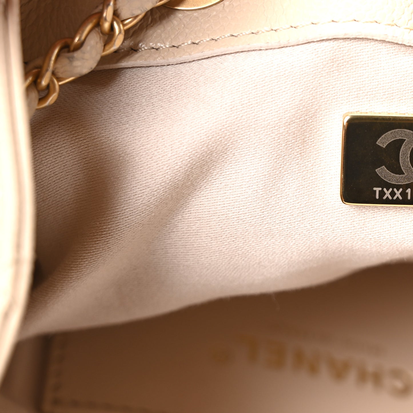 Caviar Quilted Medium Chanel 25 Handbag Beige