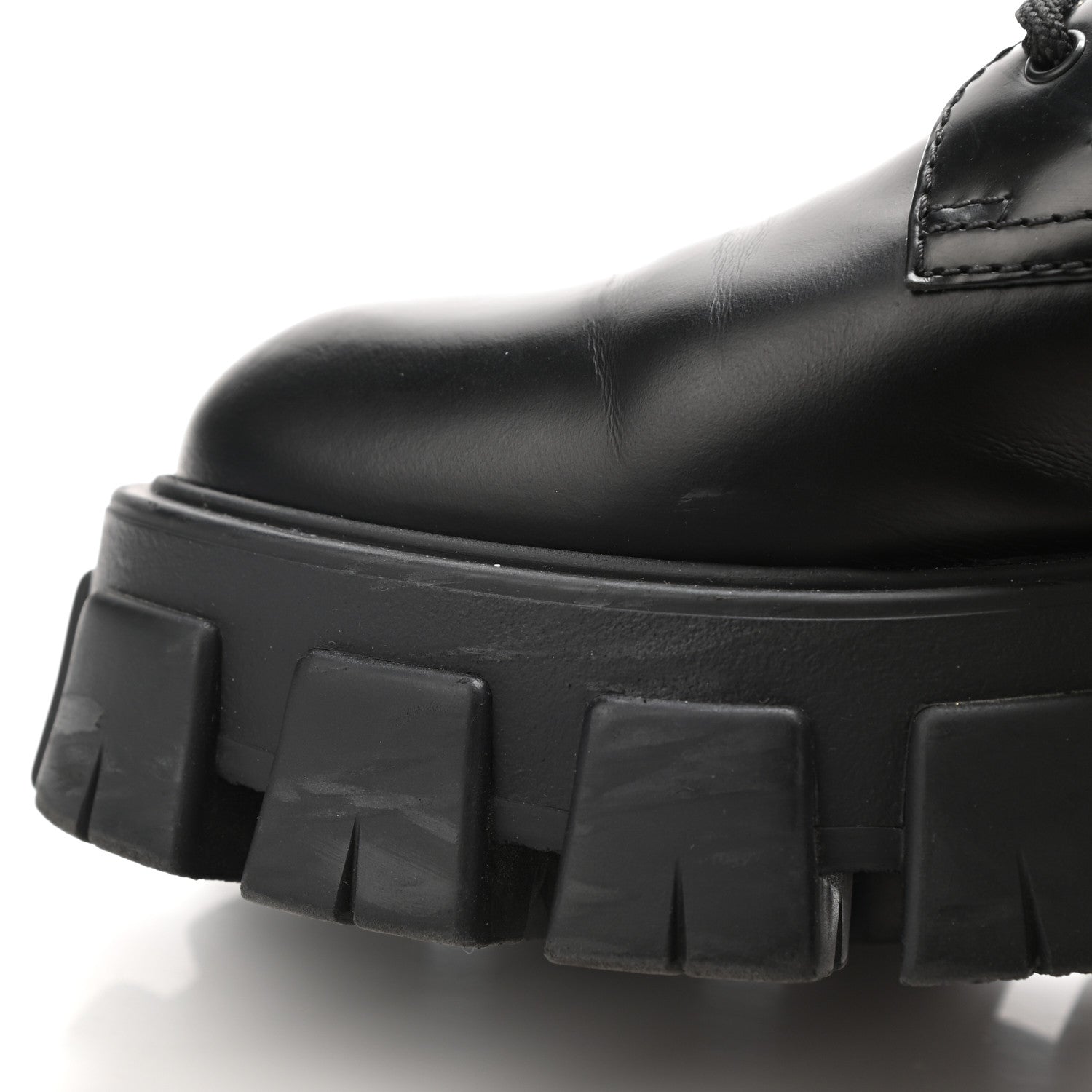 Prada Spazzolato Rois Nylon Metal Triangle Logo Monolith Pouch Pocket 55mm Boots 39 Black 10 of 12