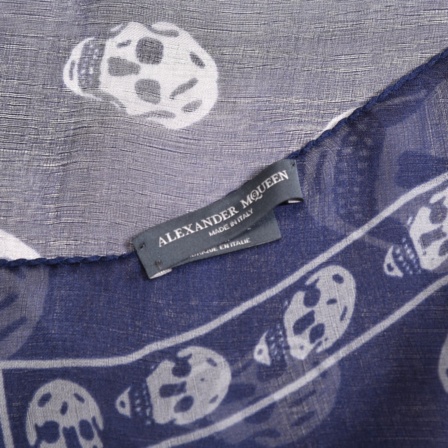 Modal Silk Skull Scarf Navy