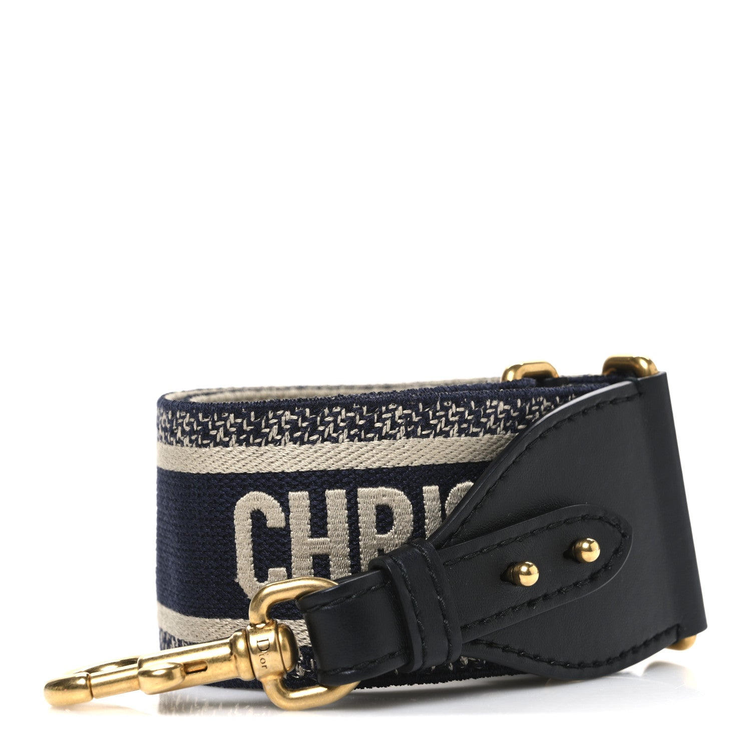 Christian Dior Canvas Embroidered Shoulder Strap Blue 1 of 3