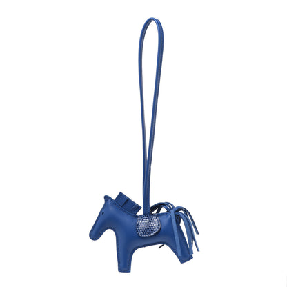 Hermes Milo Lambskin Lizard Touch Grigri Rodeo Horse Bag Charm PM Bleu France Bleu Saphir 1 of 4