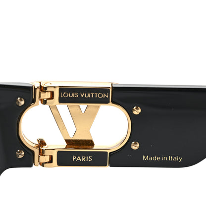 Louis Vuitton Acetate LV Link Square Sunglasses Z1478E Black 5 of 8