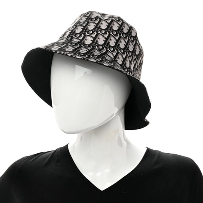Christian Dior Polyester Cotton Oblique Teddy-D Brim Bucket Hat 58 Black 2 of 8