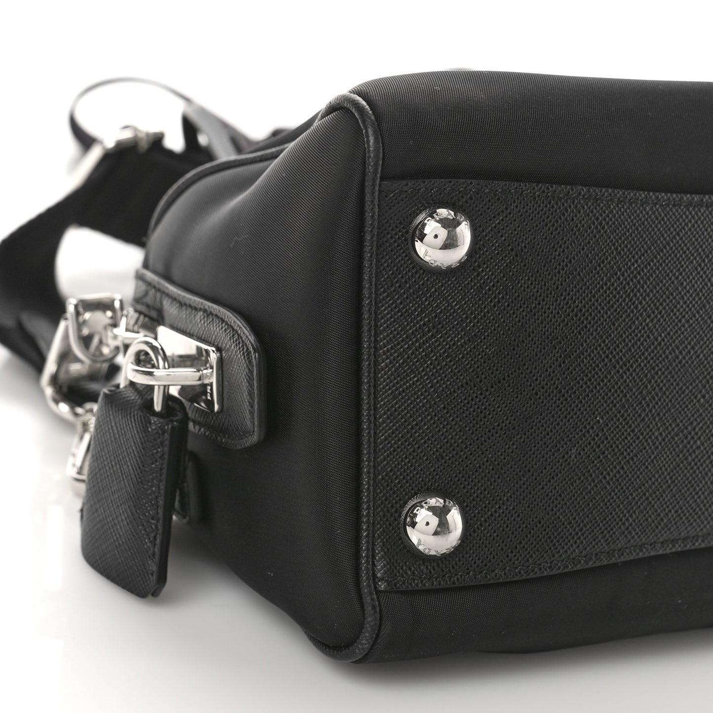 Nylon Saffiano Re-Edition 2005 Top Handle Crossbody Bag Black