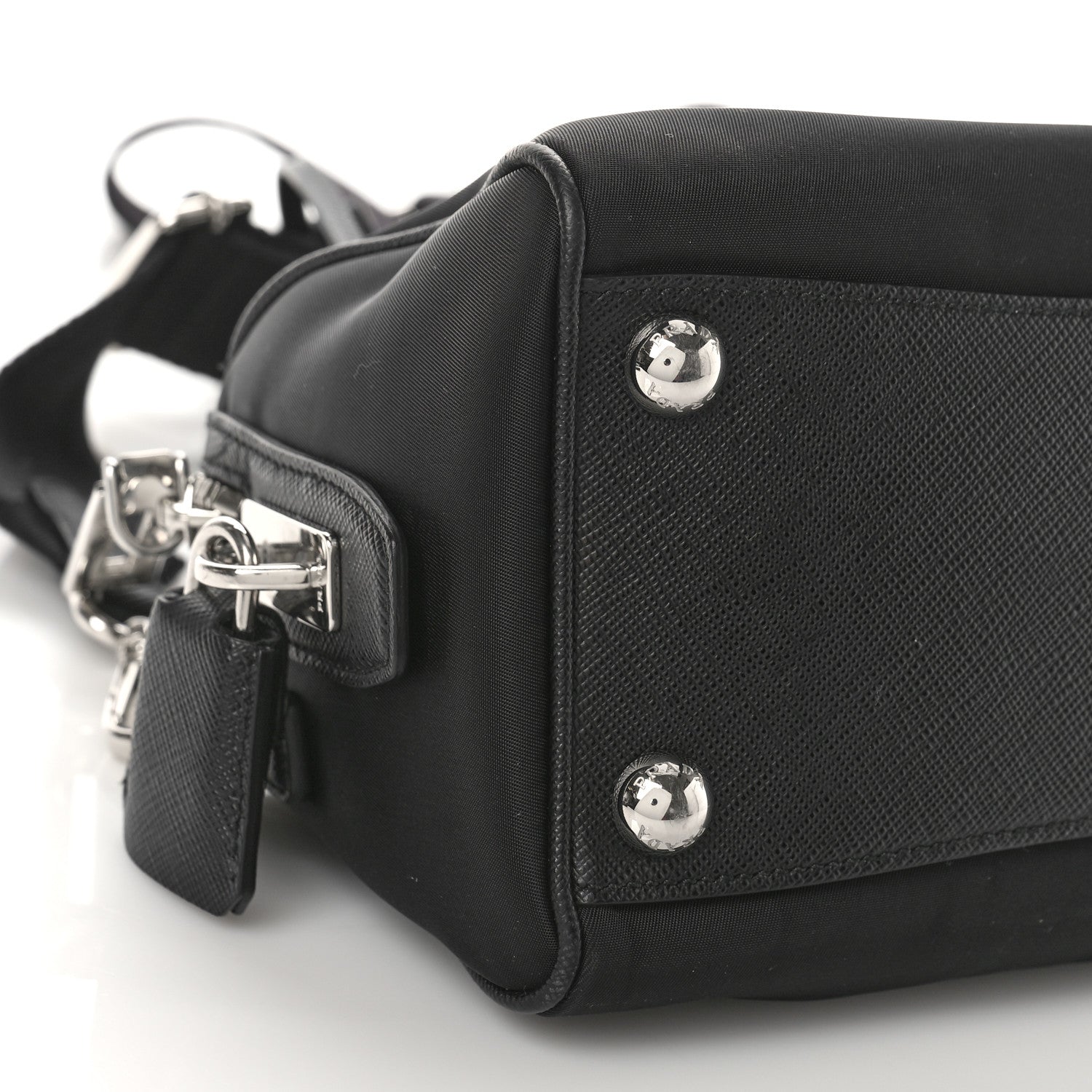 Prada Nylon Saffiano Re-Edition 2005 Top Handle Crossbody Bag Black 7 of 8