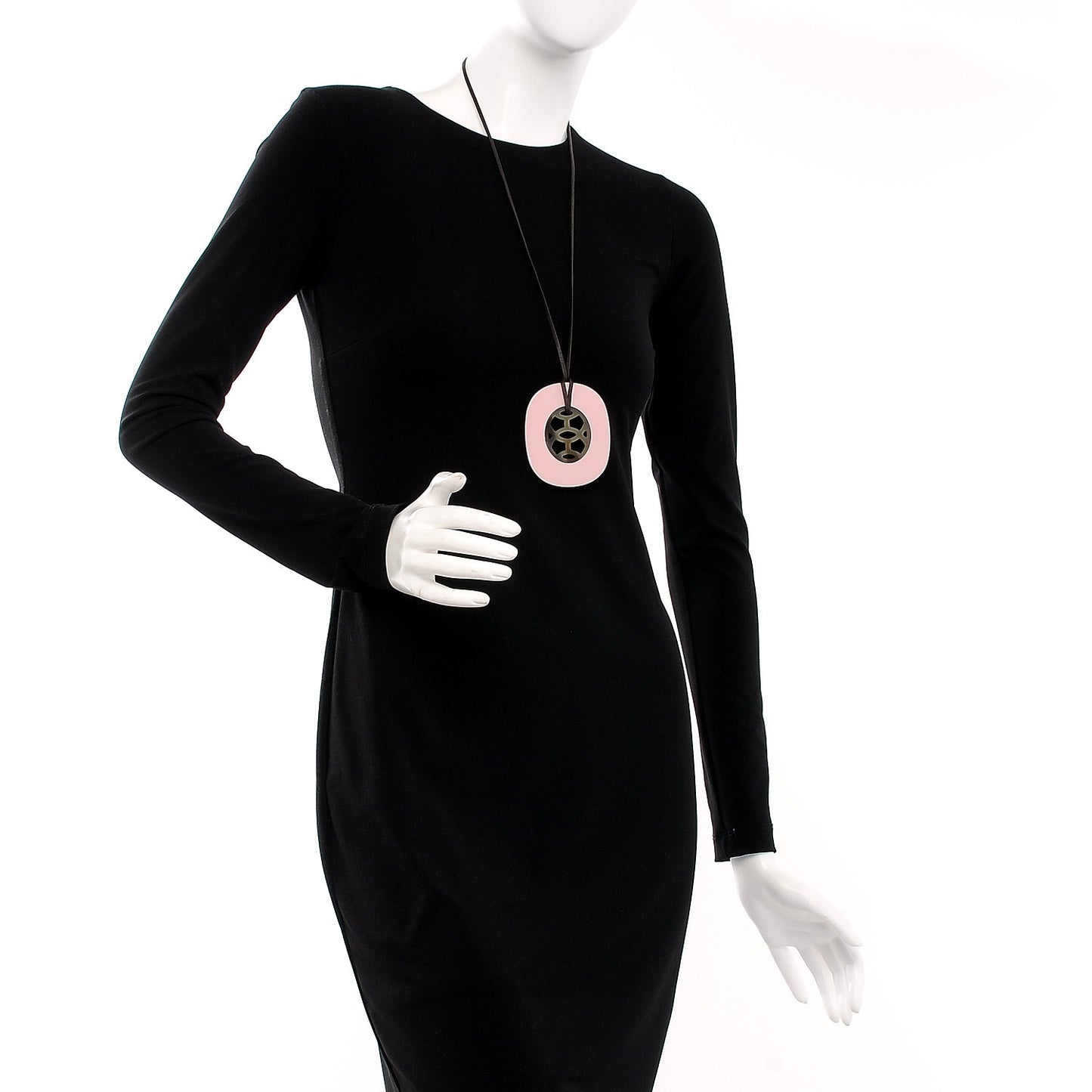 Buffalo Horn Lacquer Lift Necklace GM Rose Candeur