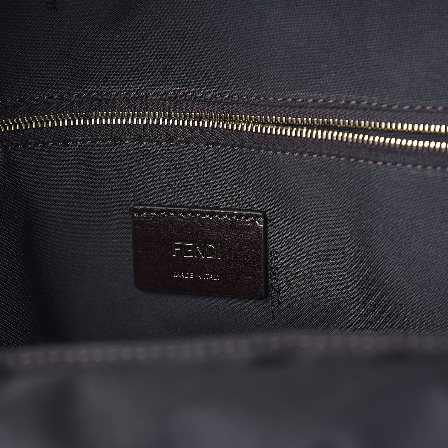Fendi X FILA Glazed Fabric Vitello Century FF 1974 Mania Pouch Pocket Backpack Mogano Panna Blueberry 6 of 10