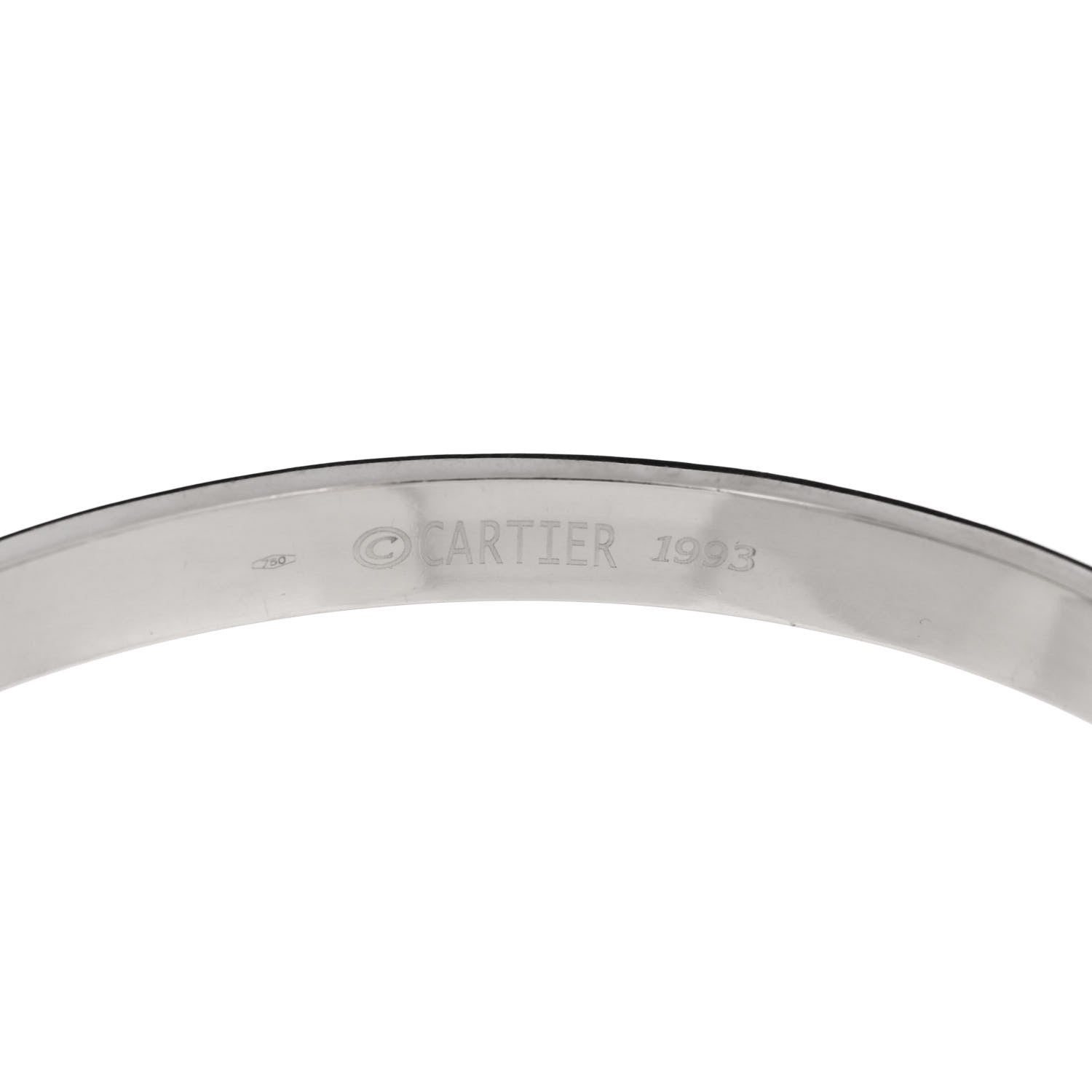 Cartier 18K White Gold LOVE Bracelet 19 4 of 6