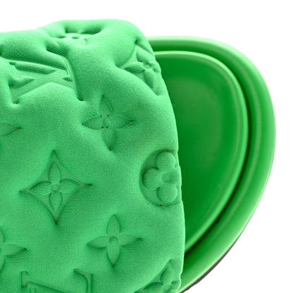 Louis Vuitton Technical Fabric Embossed Monogram Pool Pillow Comfort Mules 35 Green 11 of 12