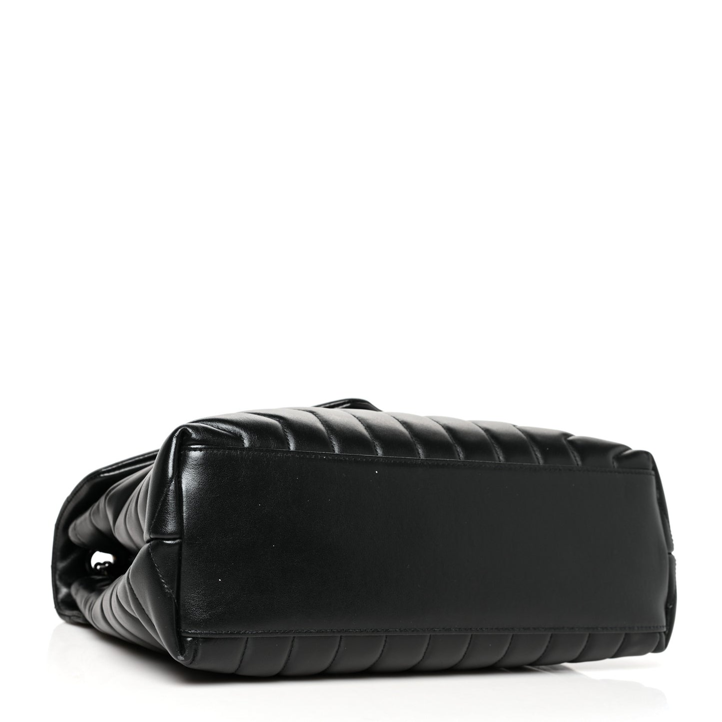 Calfskin Y Quilted Monogram Medium Loulou Chain Satchel Black