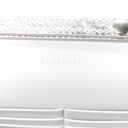 Balenciaga Metallized Arena Lambskin Classic Silver Hardware Le City Wallet On Chain Silver 6 of 9
