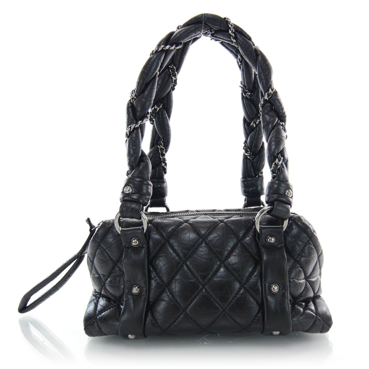 Chanel Distressed Lambskin Lady Braid Small Tote Black 1 of 9