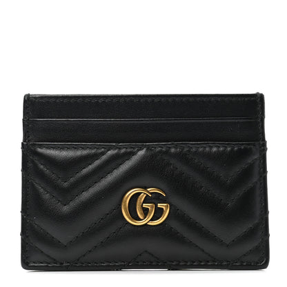 Gucci Calfskin Matelasse GG Marmont Card Holder Black 1 of 6