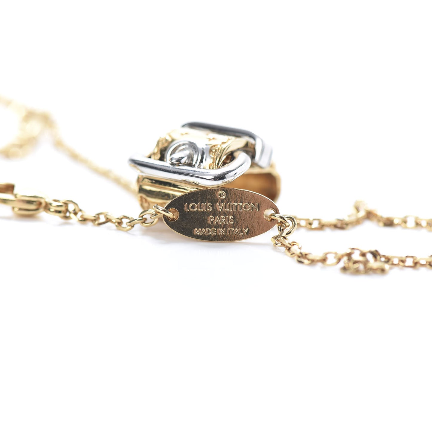 Nanogram Buckle Pendant Necklace Gold
