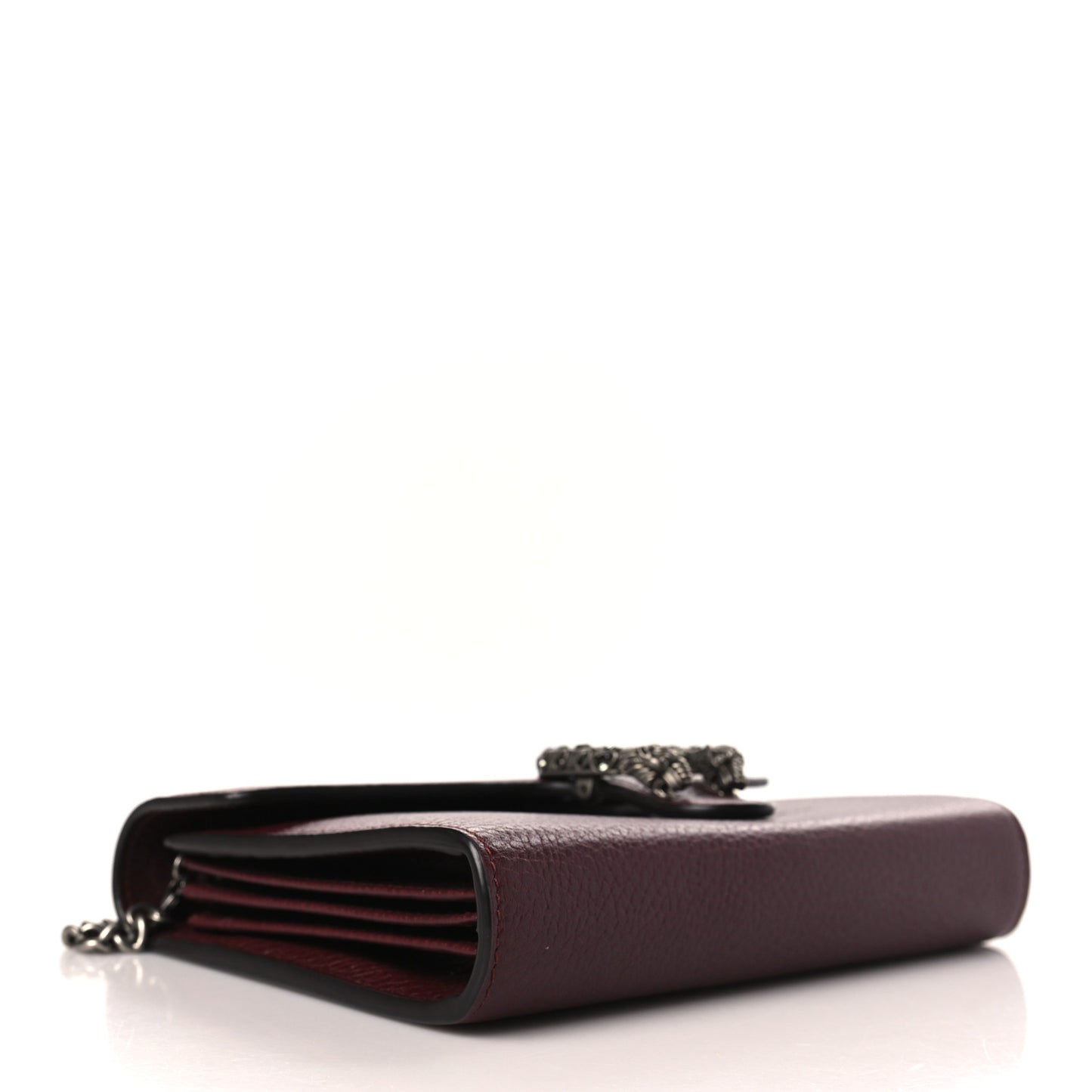 Dollar Calfskin Crystal Mini Dionysus Chain Wallet Vintage Bordeaux