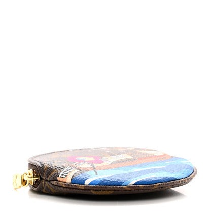 Louis Vuitton Monogram 2019 Christmas Animation Round Coin Purse Blue 4 of 6