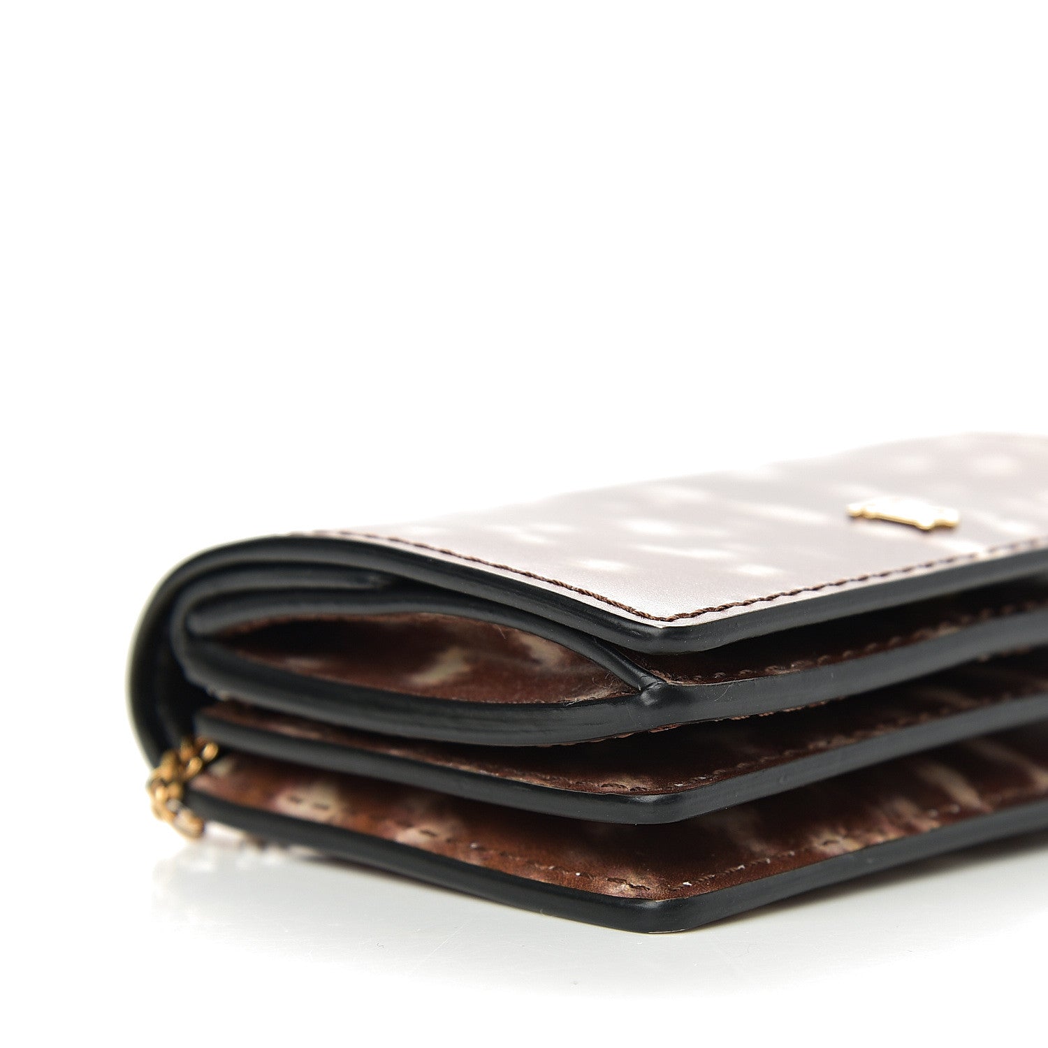 Burberry Calfskin Deer Printed Jessie Chain Card Case Malt Brown 8 of 10