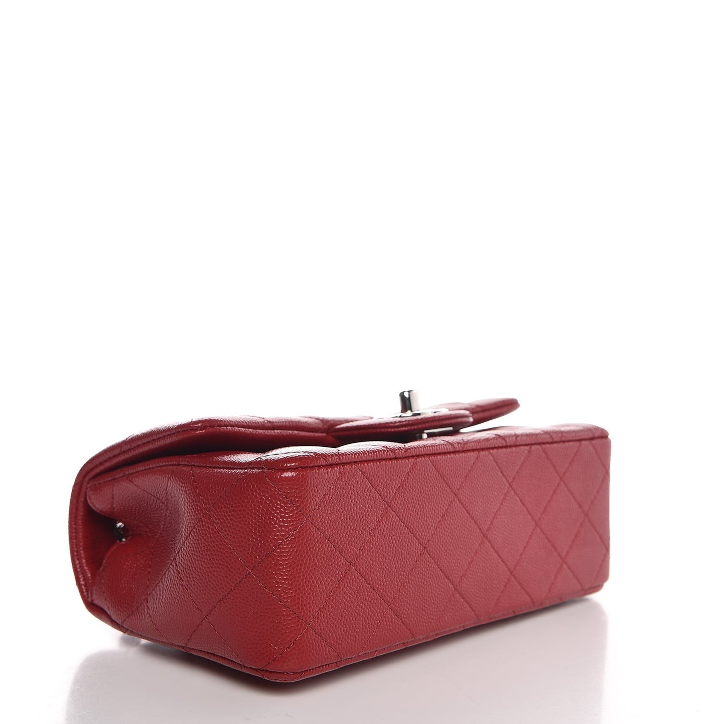 Caviar Quilted Mini Rectangular Flap Red