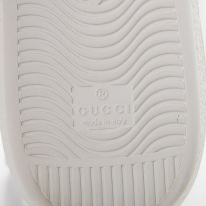 Gucci Metallic Nappa Ayers Web Lightning Bolt Embroidered Mens Ace Sneakers 9.5 Silver 6 of 12
