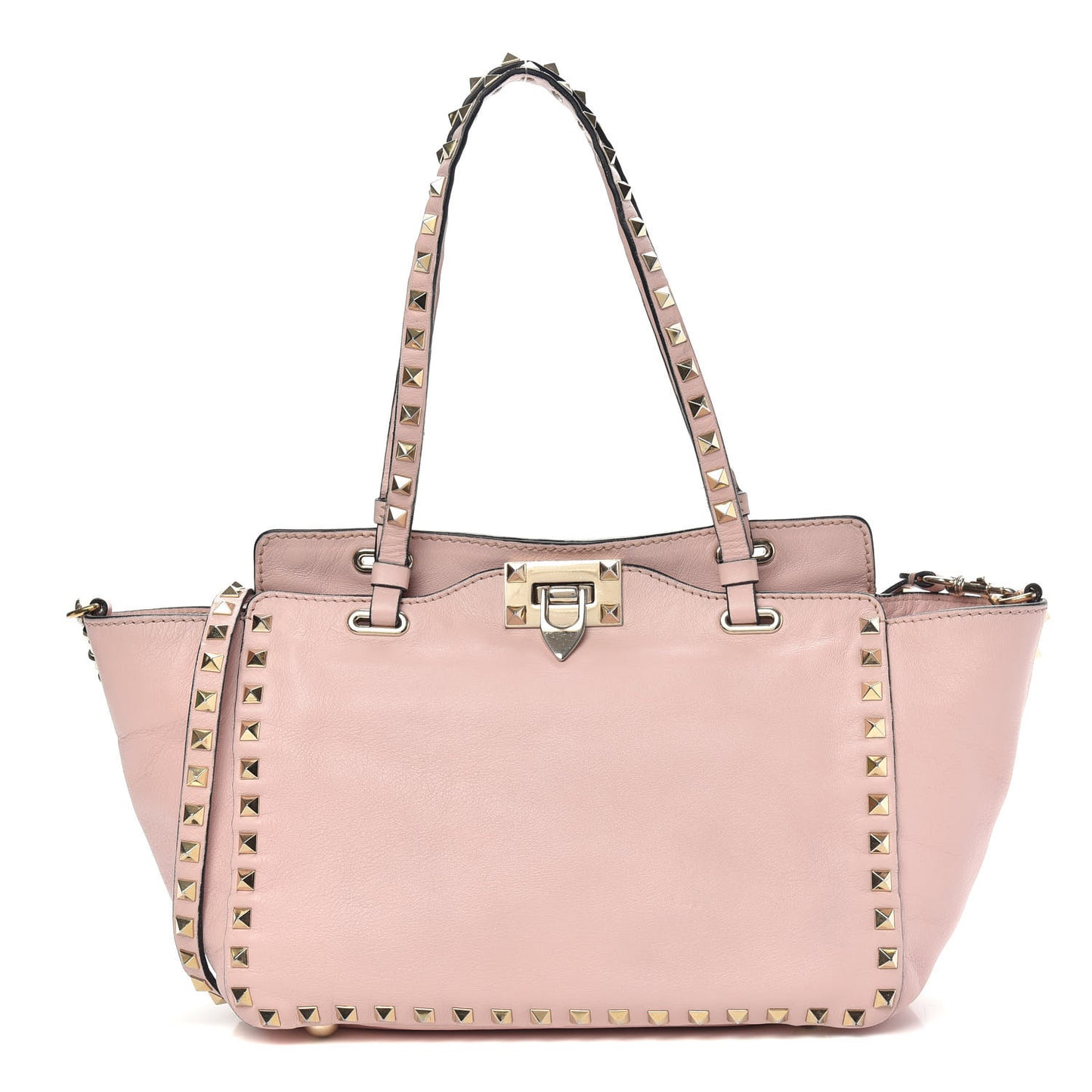 Vitello Small Rockstud Tote Pink