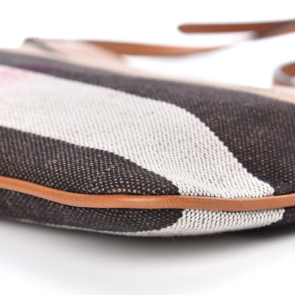 Burberry Mega Check Peyton Crossbody Clutch Bag Saddle Brown 11 of 12
