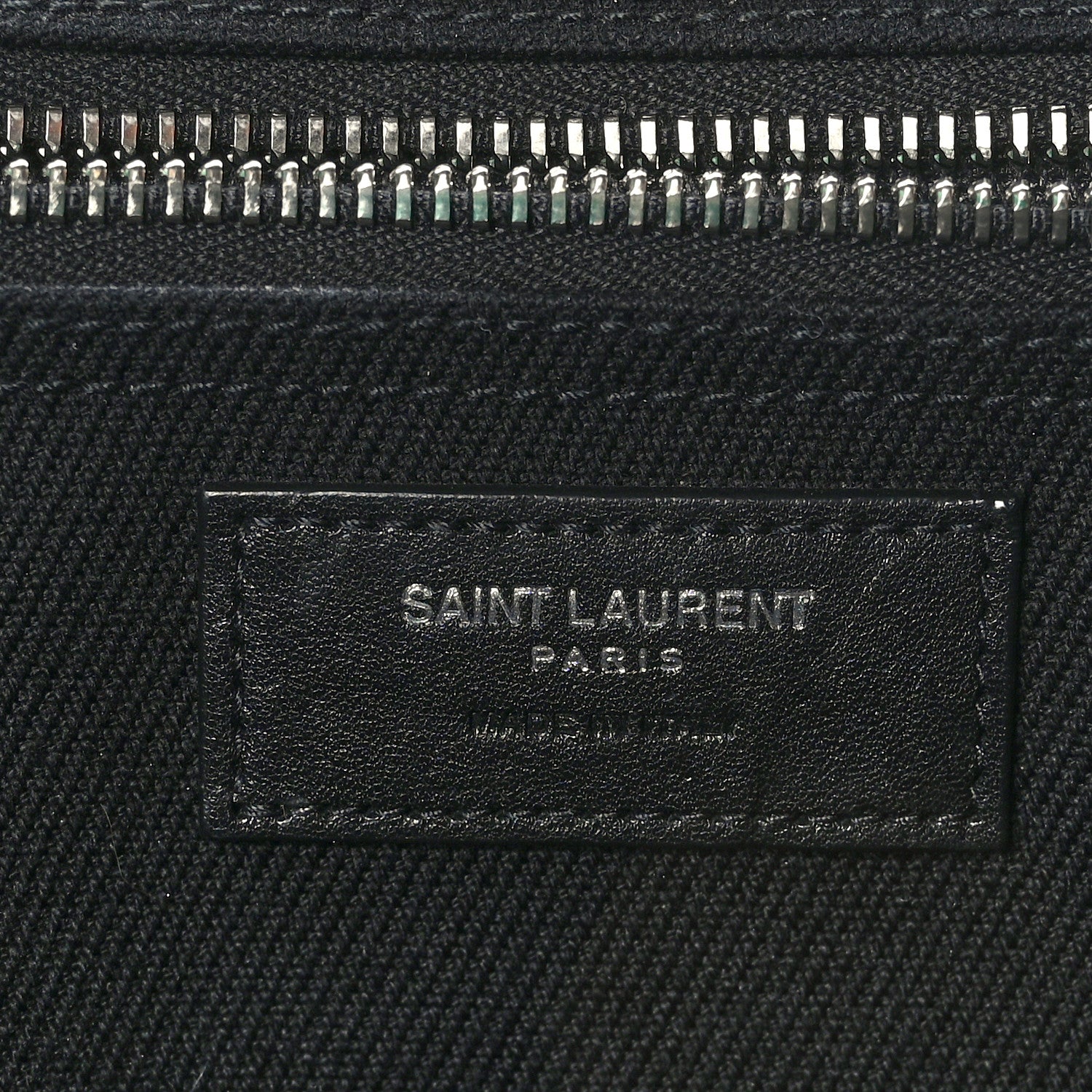 Saint Laurent Linen Calfskin Rive Gauche Tote Black 6 of 8