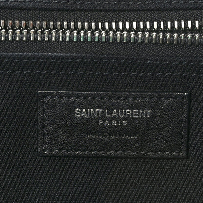 Saint Laurent Linen Calfskin Rive Gauche Tote Black 6 of 8
