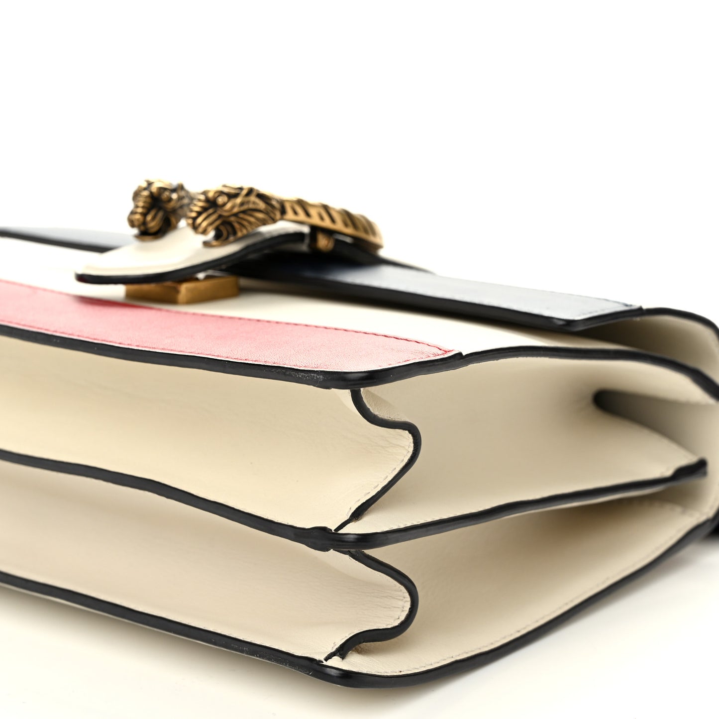 Calfskin Bamboo Web Medium Dionysus Top Handle Bag White Blue Hibiscus Red