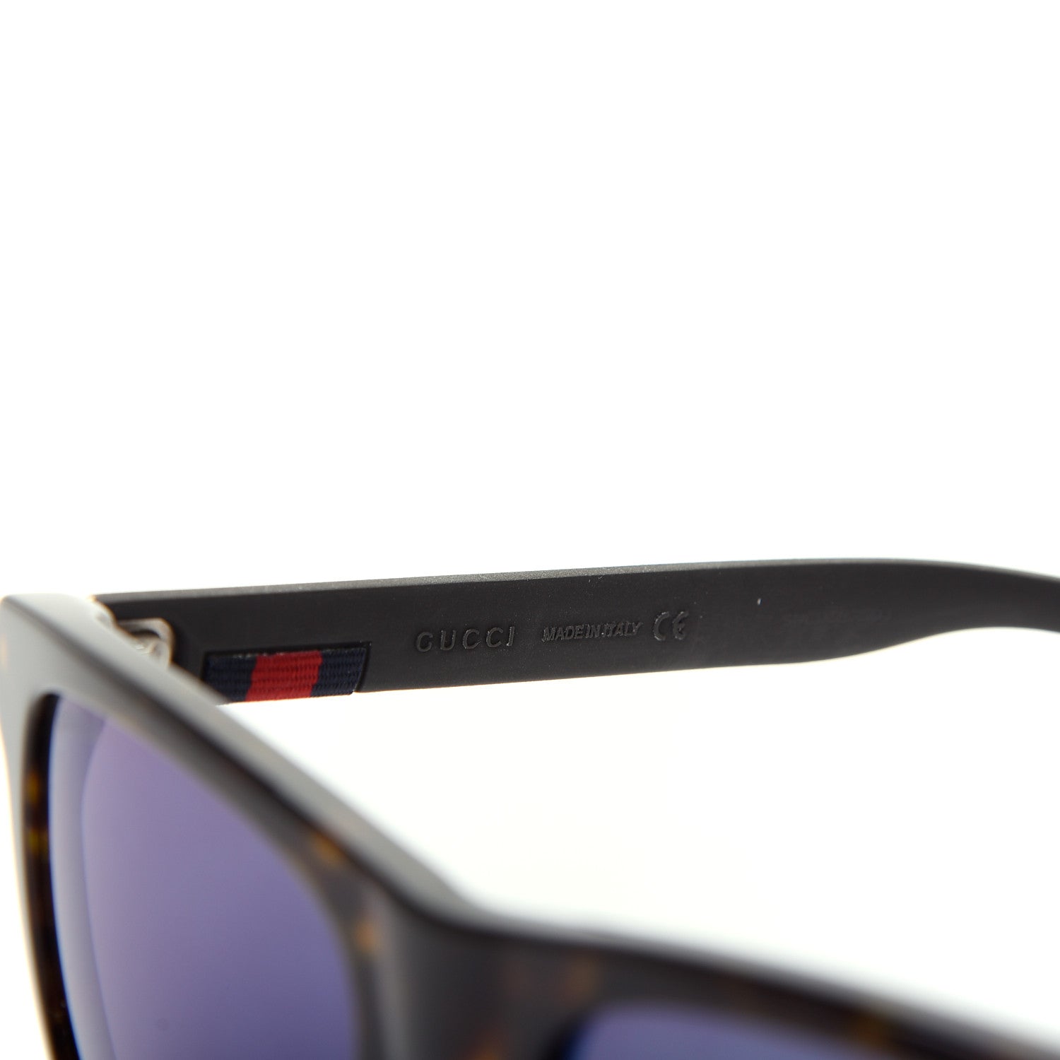 Gucci Acetate Square Frame Web Sunglasses GG0008S Tortoise 5 of 7