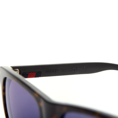 Gucci Acetate Square Frame Web Sunglasses GG0008S Tortoise 5 of 7